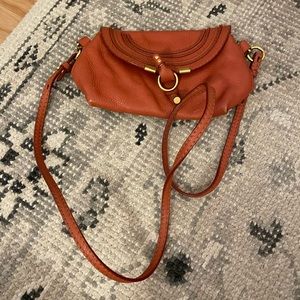 Chloe Marcie Pochette Leather Crossbody Bag red leather